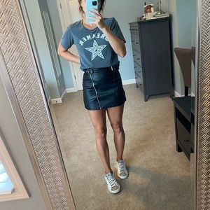 Topshop Faux Leather Skirt